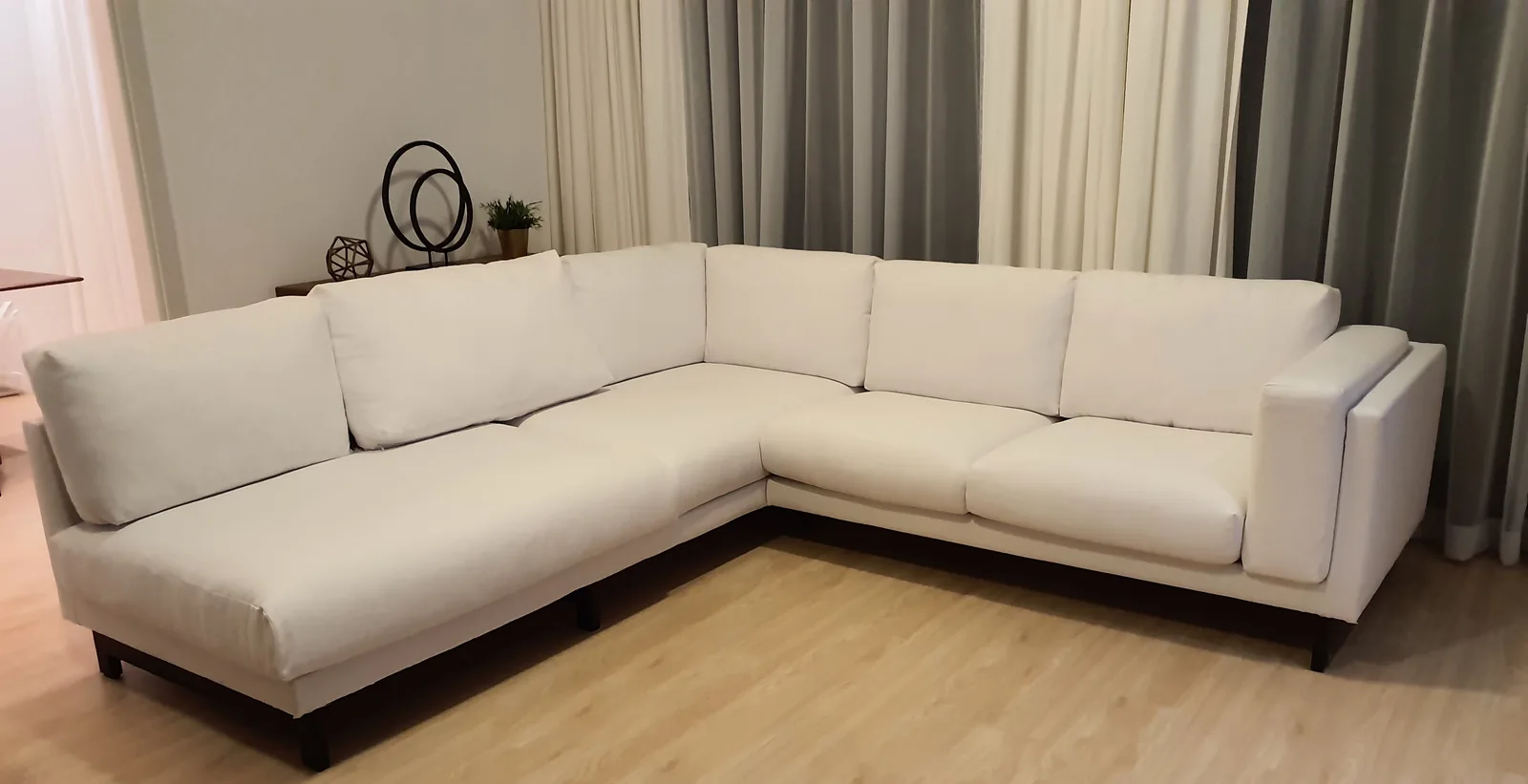 White corner sectional.